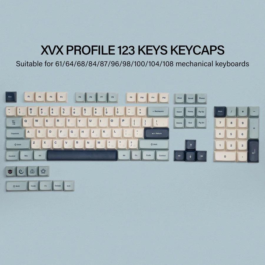 XVX Lavender Purple Keycaps Japanese Root XVX Profile Dye-sub PBT Keycap 123-Keys