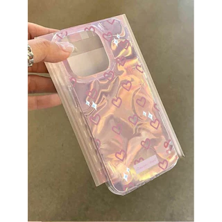 รัก เคสคู่ เคสไอโฟน11 สำหรับ IPhone 17 13 16 12 15 11 Pro Max XS XR X 7Plus 8Plus Max 7 6 6S 8 Plus SE ระลอกคลื่นน้ำ เคส