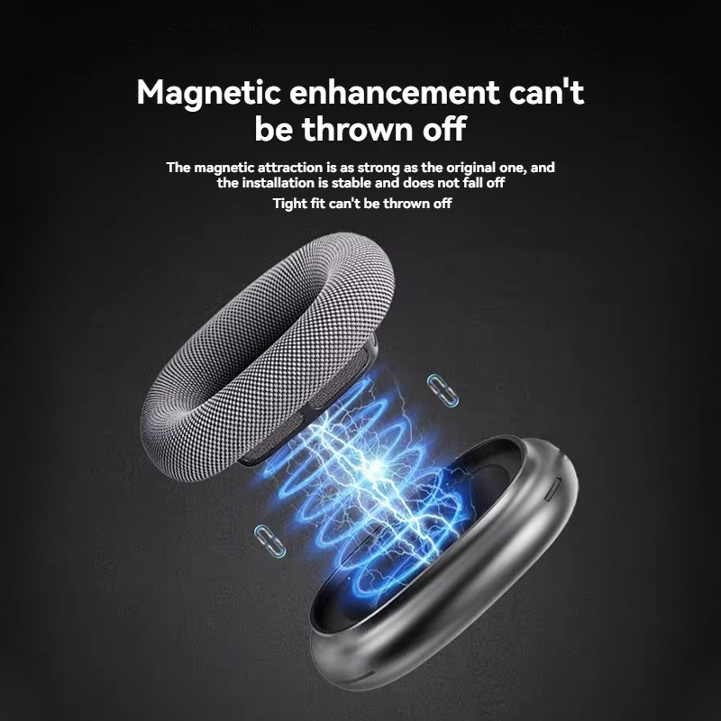 สำหรับ Apple Airpodsmax Earpads Earmuff หูฟังผ้าทอแผ่นรองหูผ้าตาข่ายระบายอากาศสีเงินแม่เหล็กดูดเปลี่ยนหัวป้องกันกรณีหมวก - รูปที่ 5