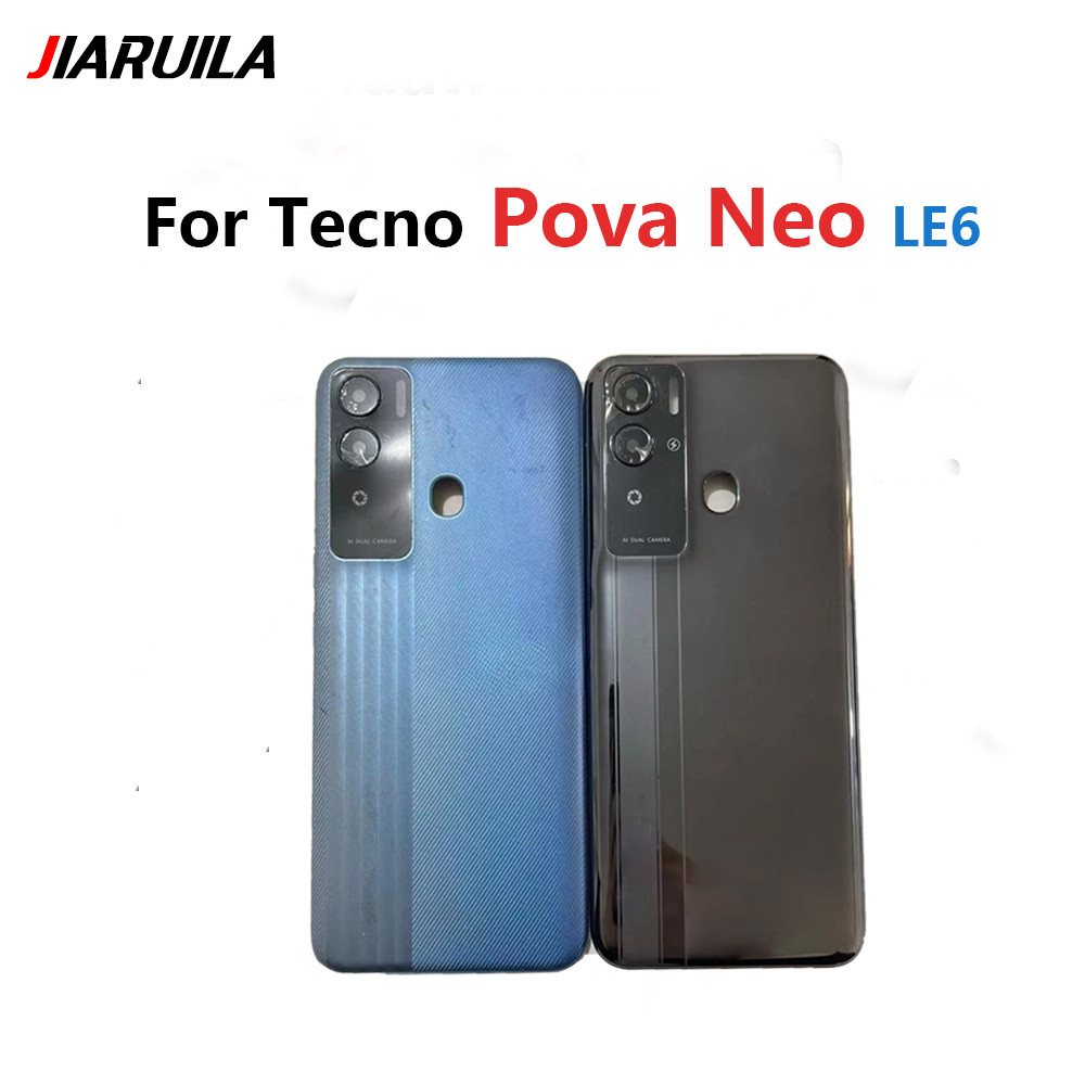 ฝาหลังแบตเตอรี่ด้านหลังด้านหลังพร้อมเลนส์กล้องสําหรับ Tecno Pova Neo LE6 LE6h
