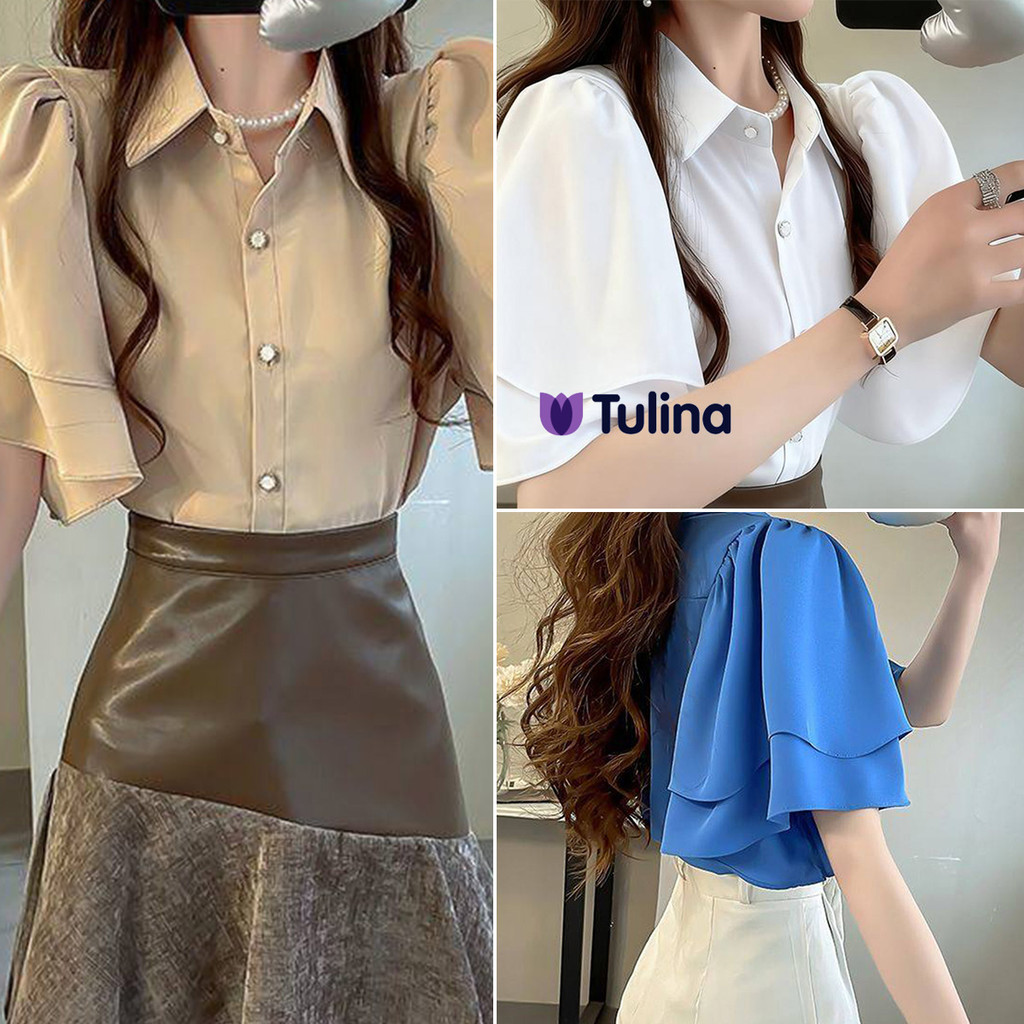 เสื้อเชิ้ตแขนสั้นผู้หญิง สไตล์หวานๆ ทรงหลวม สวมใส่สบาย
