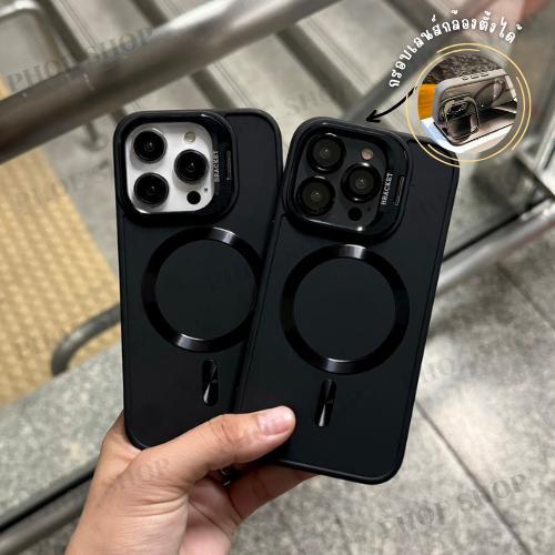 Case Silicone ผิวด้านแบบแข็ง Magneetic พร้อมขาตั้งขอบเลนส์กล้อง For 11-17Promax