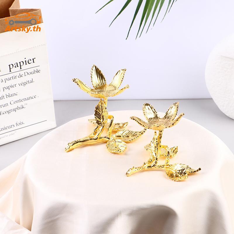 ARS Crystal Base Gold Sliver Tree Leaf Shape Metal Holder Sphere Stone Support TH