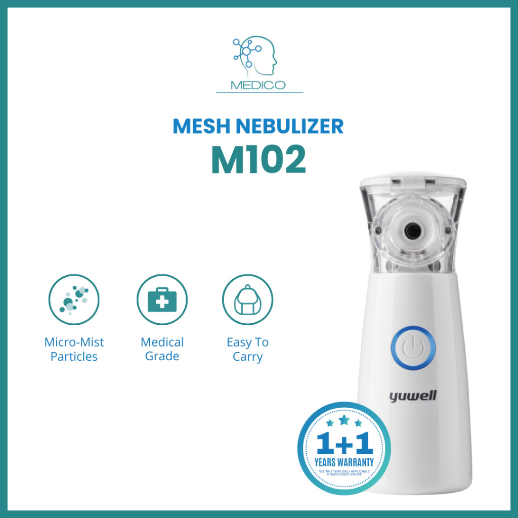 YUWELL - M102 เครื่องพ่นยาตาข่าย (พกพา) 鱼 - M102 网达化器(便式แบบพกพา)