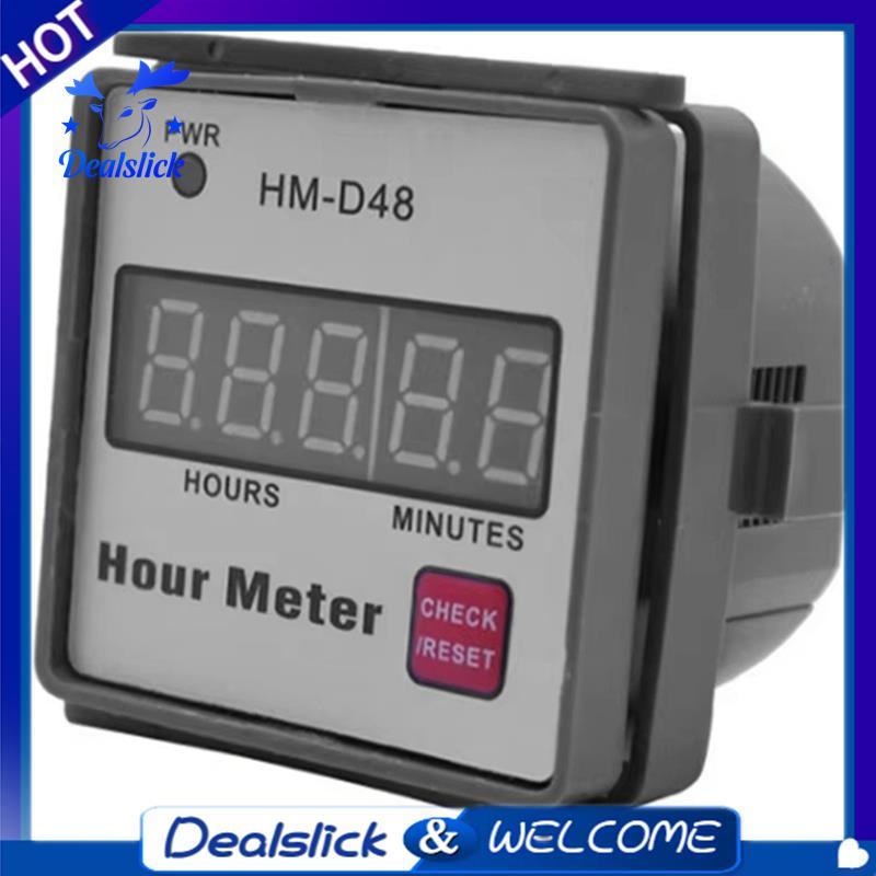 Digital Hourmeter HM-D48 00999.99h Timer สําหรับเครื่องตัดหญ้าเครื่องกําเนิดไฟฟ้าฟาร์มรถแทรกเตอร์รีเ