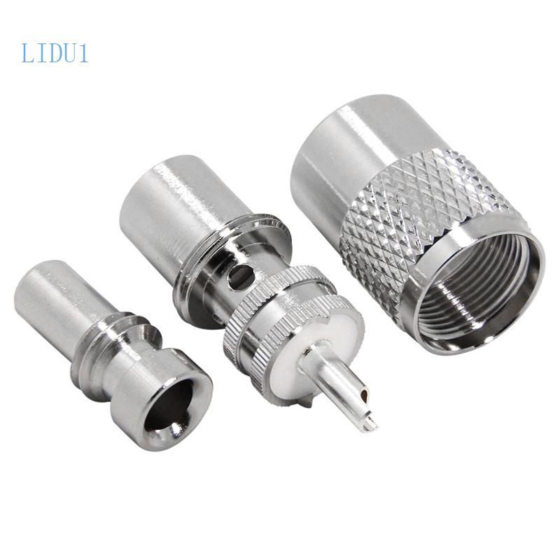 LIDU1 UHF PL259 Solder On Male Plug Connector CB วิทยุ RG8X RG59 RG8 Coax Cable