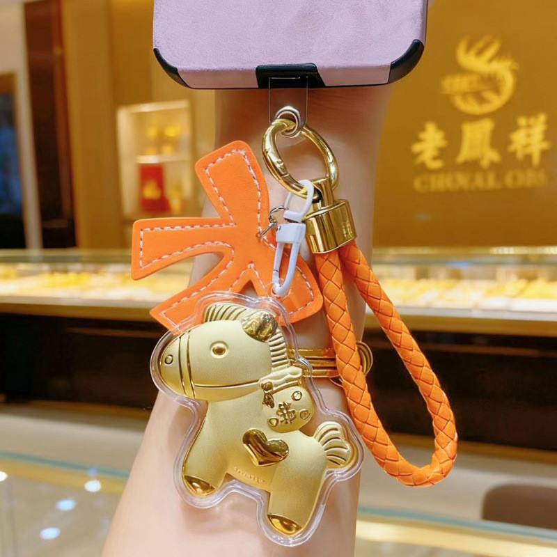 马年黄金色金银扣金999马有机金挂件手机链礼品ปีม้าทองพวงกุญแจทอง999ทันที niuniuwudi.my20260115