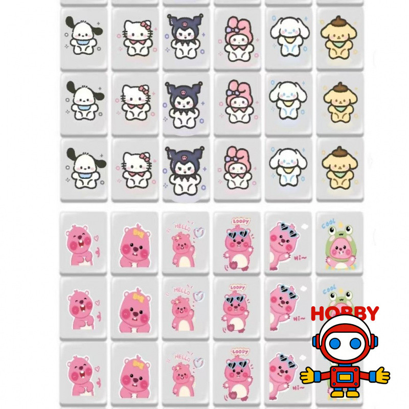 สนุก Hello Kitty Mahjong Push Music Creative Sanrio Card Push Music ของเล่นเพื่อการศึกษา Little Beav