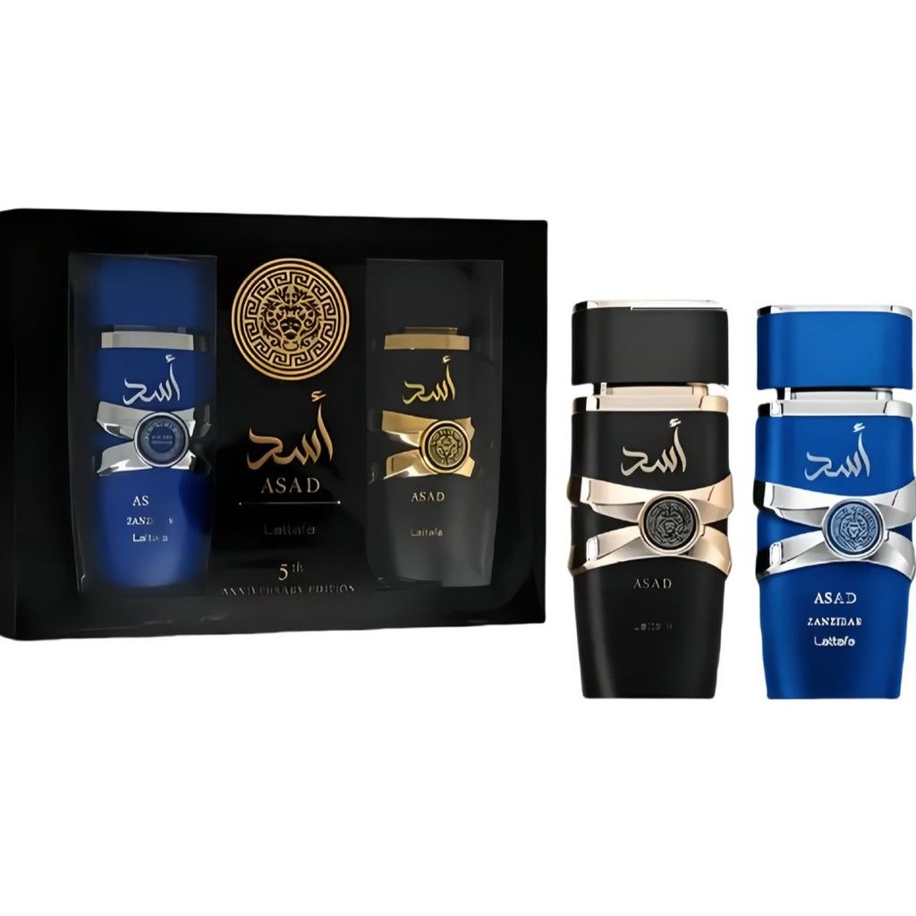 Lattafa Asad + Asad Zanzibar ชุด 5 น้ําหอมอาหรับตะวันออกกลาง