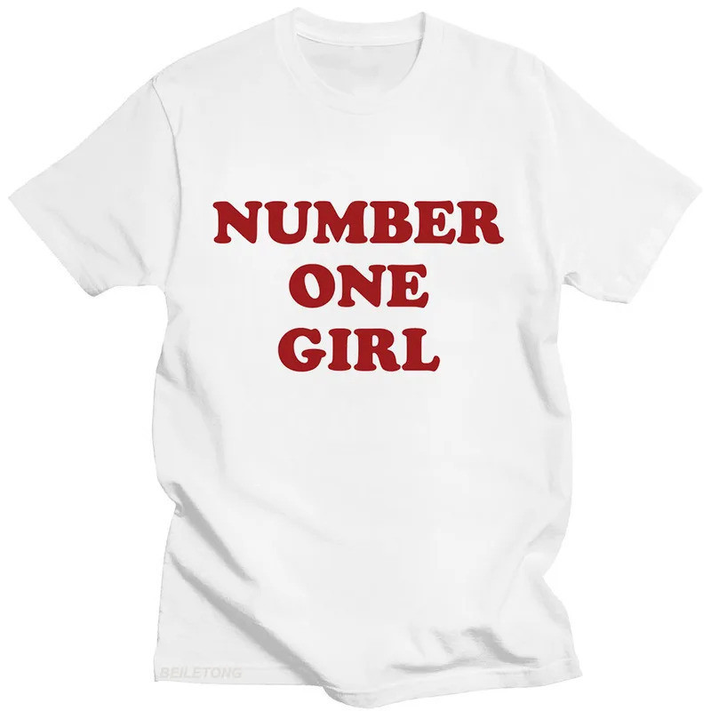 ทีเชิ้ต ROSé Number One Girl พิมพ์กราฟิก ฮิปฮอป วินเทจ แขนสั้น คอตตอน คอ O เสื้อยืด Ropa Mujer Pun