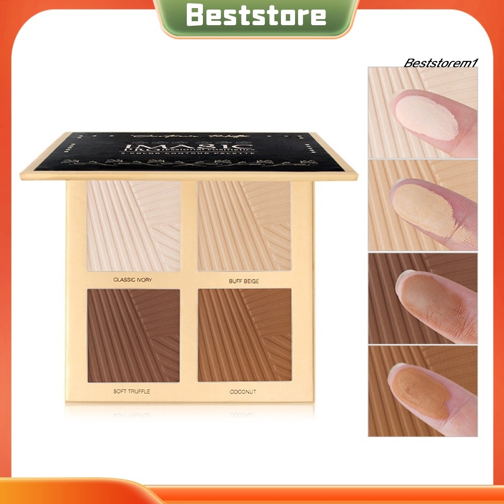 Beststore| IMAGIC แป้งฝุ่นกันน้ํา 4 สี คอนซีลเลอร์แต่งหน้า Fixer Contour Palette