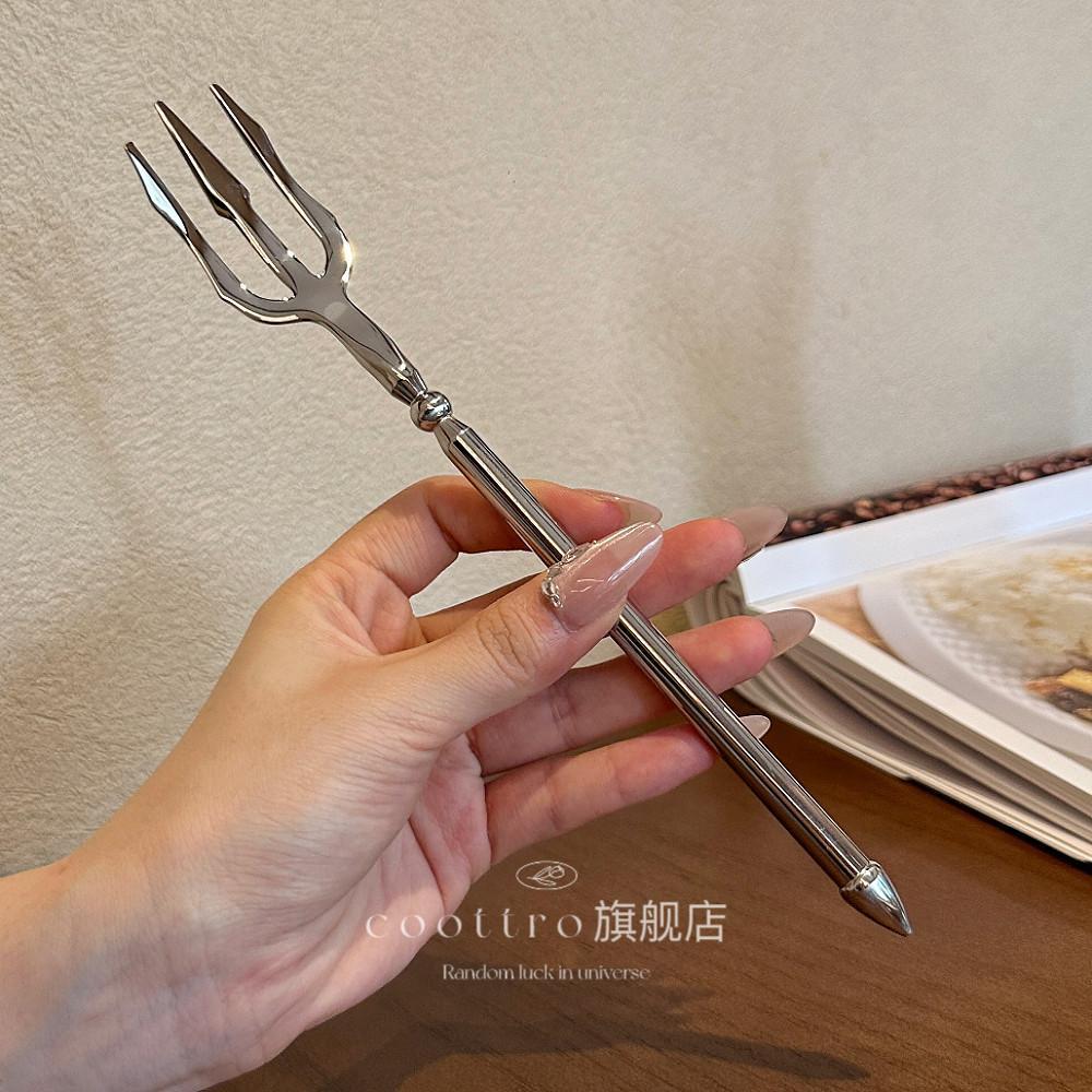 | ไวกิ้งโอเชี่ยนซีรีส์ | Aquaman Poseidon Trident สแตนเลส Western ส้อมส้อมผลไม้สลัด