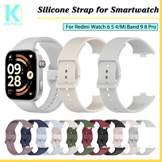 สายซิลิโคนกีฬาอ่อน for Redmi Watch 6 5 4 สายรัดข้อมือซิลิโคนเดิมพร้อมสายรัดข้อมือสีเดียวกัน for Mi Band 10 9 8 Pro