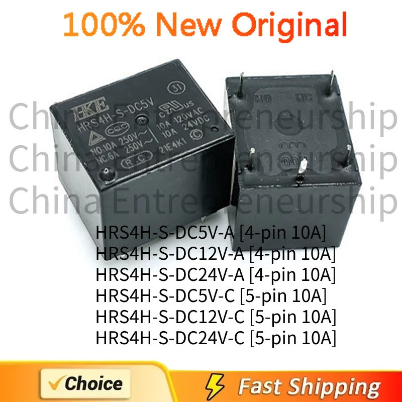 5PCS HRS4H-S-DC5V-A DC12V-A DC24V-A[4P10A] HRS4H-S-DC5V-C DC12V-C DC24V-C DC10A คุณภาพ 100% /จัดส่งด