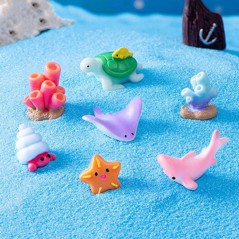[fashionapple] Ocean Figurine เครื่องประดับเรซิ่นน่ารัก Marine Life สัตว์ทะเลรูปปั้นเล็กๆ Aquarium Home Desktop Micro Landscape Decor