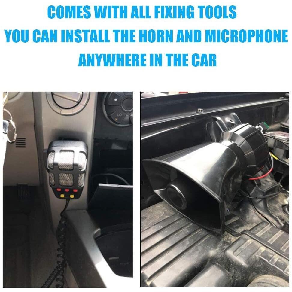 ไซเรน 7 เสียง 12V 150dB ลำโพงฮอร์นพร้อมไมโครโฟน เสียงรถพยาบาล สำหรับรถยนต์และมอเตอร์ไซค์ ชุดลำโพงขยายเสียง - รูปที่ 3