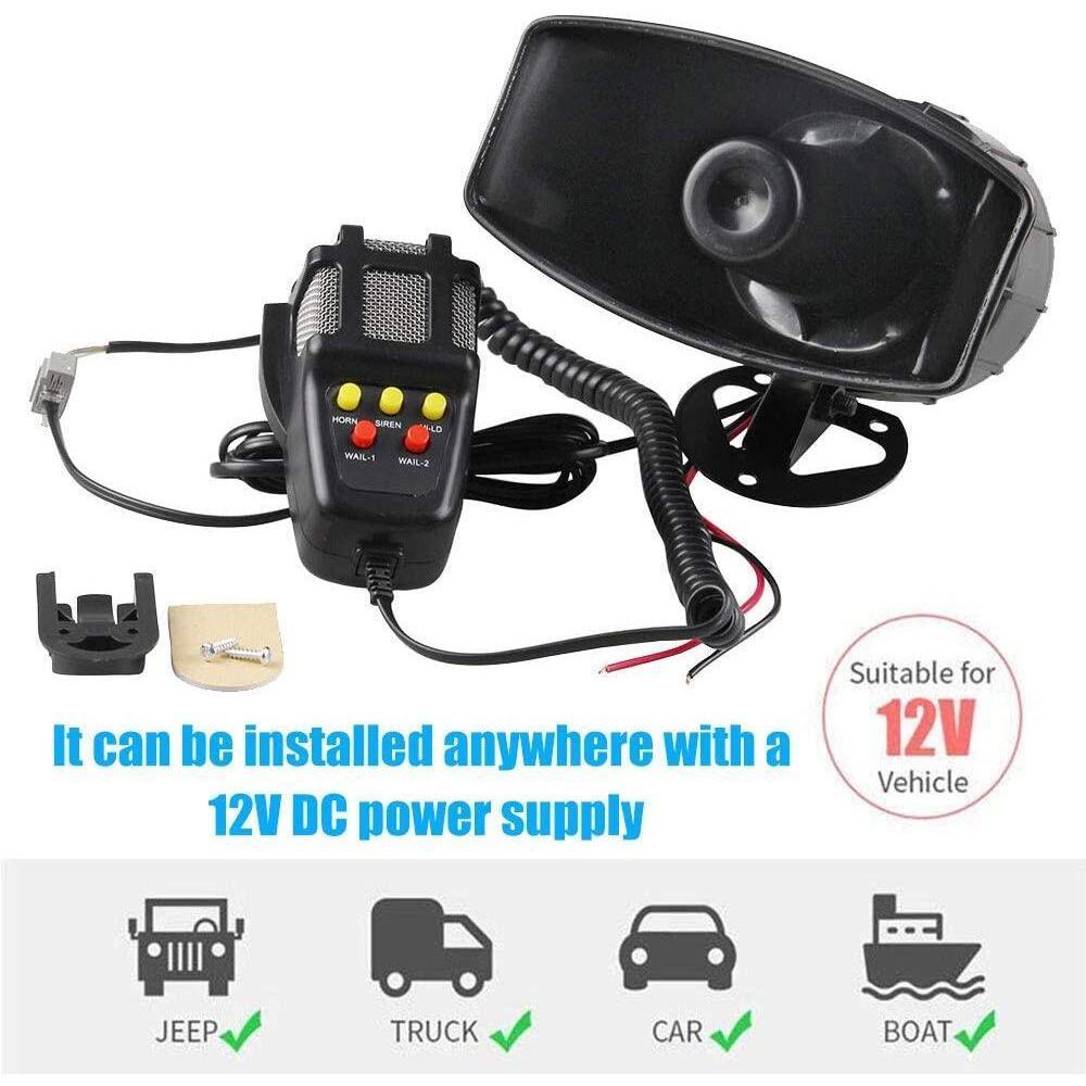 ไซเรน 7 เสียง 12V 150dB ลำโพงฮอร์นพร้อมไมโครโฟน เสียงรถพยาบาล สำหรับรถยนต์และมอเตอร์ไซค์ ชุดลำโพงขยายเสียง - รูปที่ 4