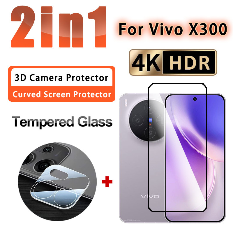 2 IN 1 Full Coverageฟิล์มVivo X300 กระจกนิรภัยใสสําหรับVivo X300 Pro X200 Pro Mini X200 FE X200s 5G 