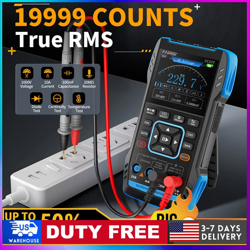 FNIRSI 2C23T 2C53T มัลติมิเตอร์แบบดิจิตอล Oscilloscope DDS ฟังก์ชั่นสัญญาณเครื่องกําเนิดไฟฟ้า 3 ใน 1