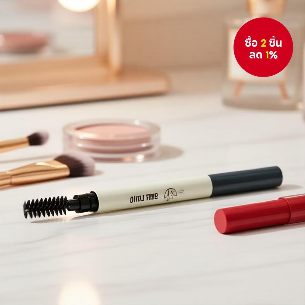 ดินสอเขียนคิ้วและแปรงคิ้ว 2in1 ยอดนิยม – กันน้ํา พร้อมแปรง Spoolie สําหรับกําหนดและเบลนด์คิ้ว