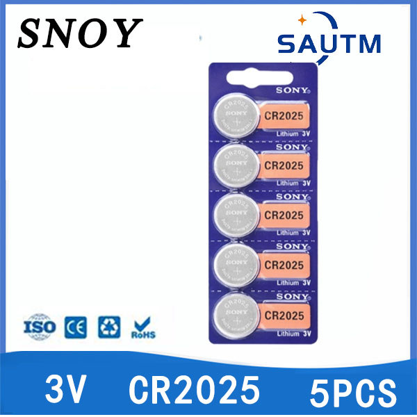 5-25Pcs SONY CR2025 2025 3V แบตเตอรี่ลิเธียมปุ่มเหรียญสําหรับกุญแจรถรีโมทคอนโทรลนาฬิกาของเล่นขนาด DL