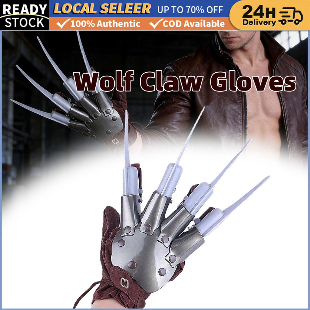 Wolverine Ghost Claw ถุงมือ Freddy Krueger ถุงมือที่สมจริง Beast Claw ถุงมือสําหรับโรงละครหรือฮาโลวี