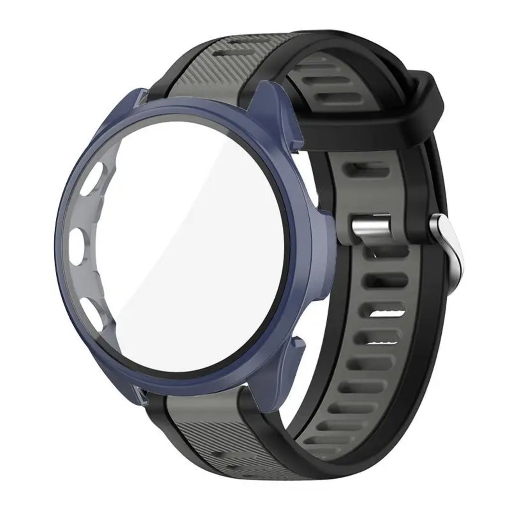 2in1 เคสกระจกนิรภัย + สายซิลิโคนสําหรับผู้เบิกทาง Garmin 165 อุปกรณ์เสริมแถบทดแทน ﻿ ﻿ ﻿