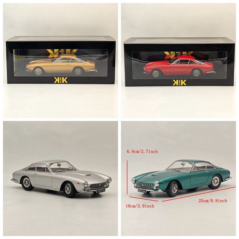 1/18 KK Scale Ferrari 250 GT Lusso 1962 โมเดลรถโลหะผสมจําลองคลาสสิกพร้อมสต็อก