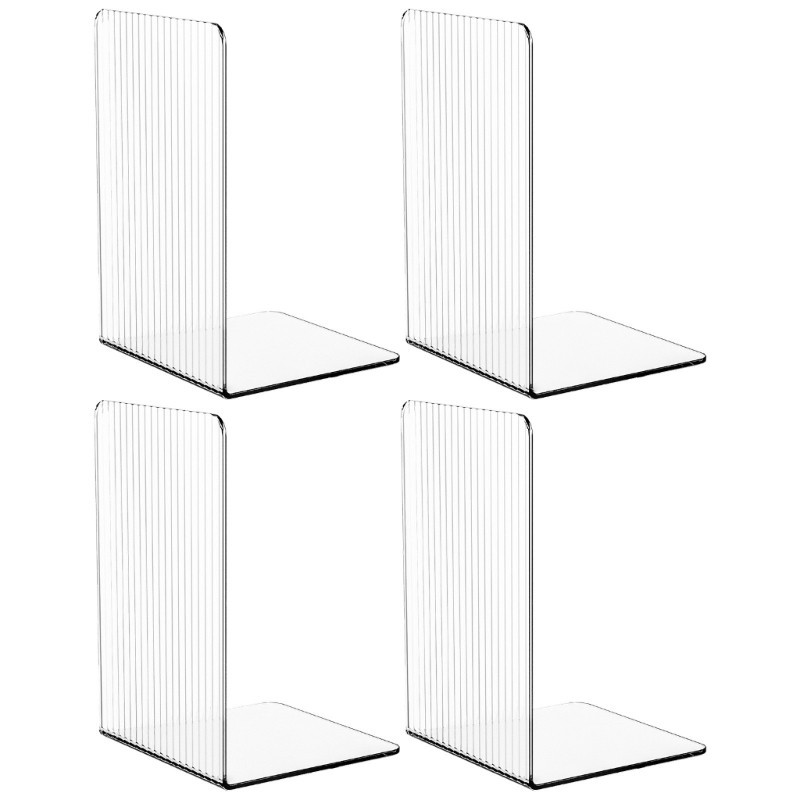 Top 4 ชิ้นอะคริลิค Bookends หนังสือสนับสนุน Book End ตกแต่ง Bookends Book Stopper