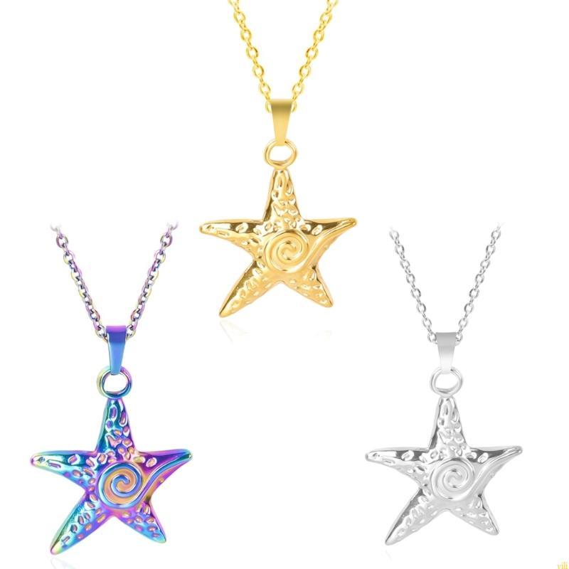 Yili ปลาดาว Choker Chain Y2K เครื่องประดับสําหรับผู้หญิงวัยรุ่นชายหาดวันหยุดสร้อยคอตกแต่ง