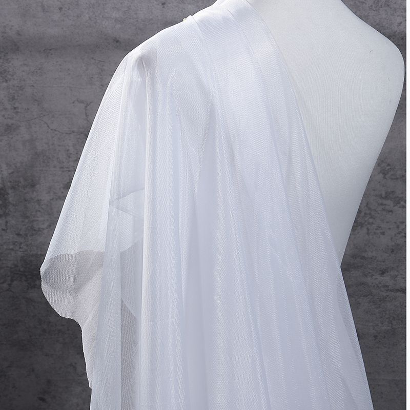 纯白软网纱布料平网纱蓬蓬裙舞台服装裙纱布内衬柔软透气网纱面料Pure White Soft Mesh Fabric Flat Mesh Puffy Skirt Stage Cos Skirt Mesh