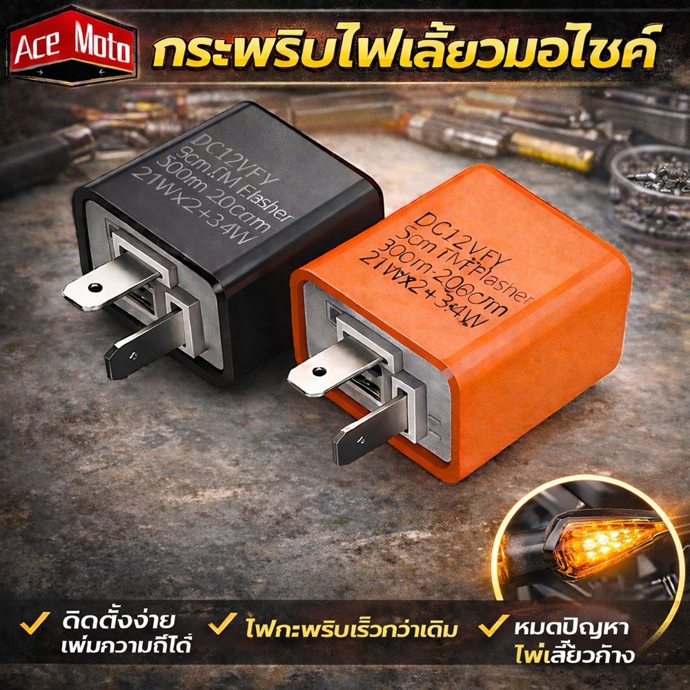 🇹🇭ส่งเร็ว🇹🇭 รีเลย์ไฟเลี้ยว รีเลย์ไฟเลี้ยวแต่ง (0081) รีเลย์ไฟเลี้ยวปรับได้ 12V ปรับจังหวะให้กระพริบเร็วขึ้นหรือช้าลง