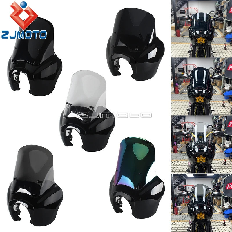 ZJ ชุดขายึดกระจกบังลมหน้าขนาด 9 นิ้ว 12 นิ้ว 15 นิ้ว สำหรับ Harley Softail M8 Low Rider S FXLRS 114 