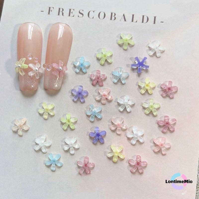 LontimeMio] 50 ชิ้นดอกไม้เล็บ Charms เรซิ่นเล็บ Charms ตกแต่ง 3D Jelly ดอกไม้ Decals ฤดูร้อนเล็บอุปกรณ์เสริม Salon Supply DIY ใหม่ ราคา ถูกที่สุด ดีลบีเคเค