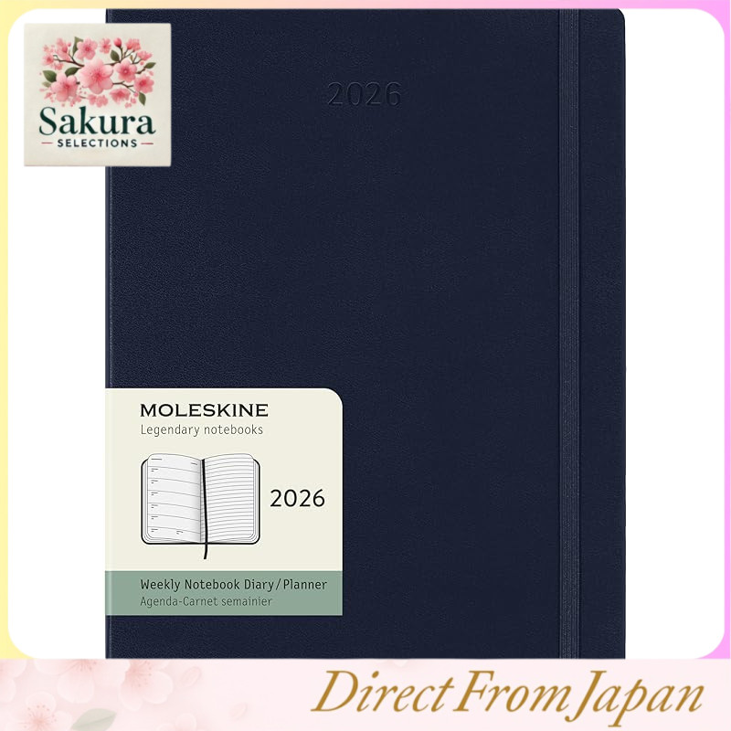 Moleskine Planner 2026 January Start 12-Month Weekly Diary XL Size (W19cm x H25cm) Hardcover Sapphir