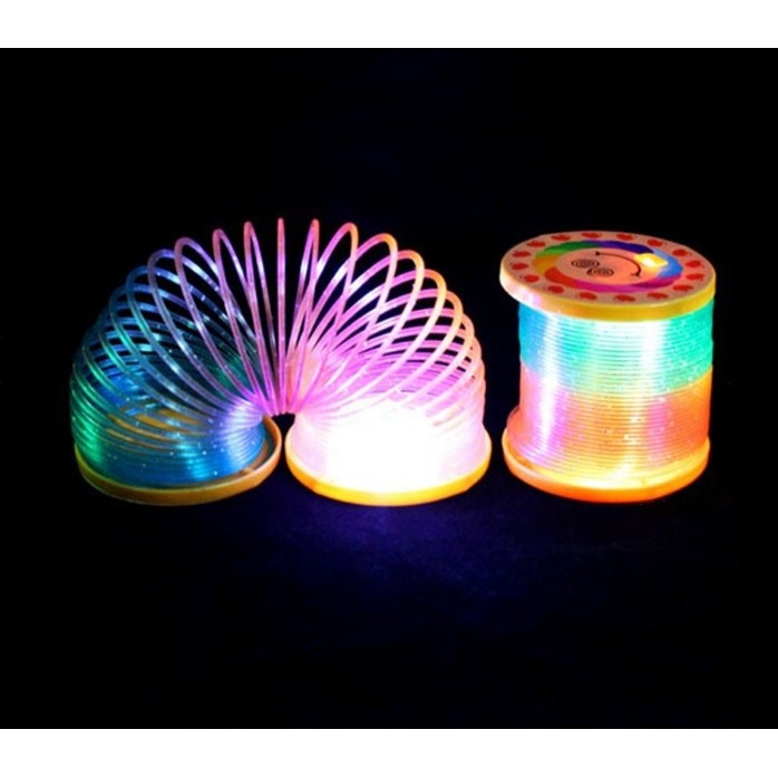 Luminous Rainbow Circle Spring Circle ของเล่นเด็กขนาดใหญ่ Jenga 80 ปริศนาด้านหลัง Nostalgic Baby Gif