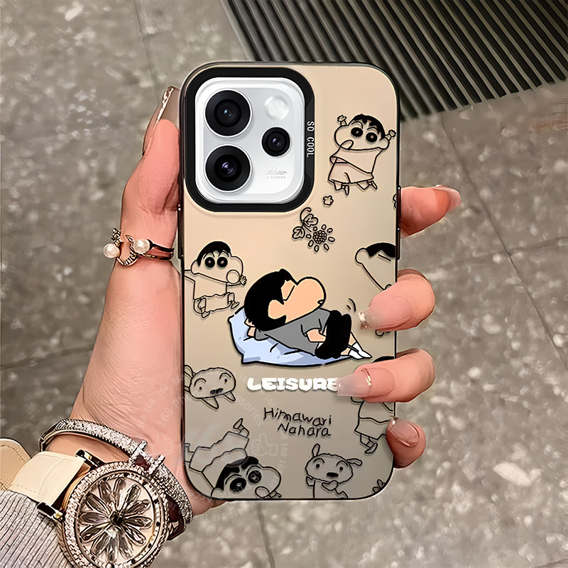 เคส OPPO Reno 16 15 15F 5G เคส OPPO Reno 16 15 Pro Max เคสลายการ์ตูนน่ารัก ชินจัง ป้องกันแรงกระแทก ขอบซิลิโคนอ่อน ด้านหลังแข็งแบบแมตท์