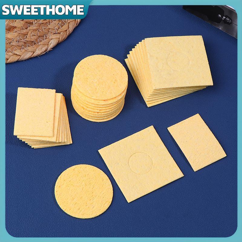 SWEETHOME 10 ชิ้นทําความสะอาดฟองน้ําทําความสะอาดสําหรับเชื่อมไฟฟ้าบัดกรีปลายเหล็กทําความสะอาดฟองน้ํา