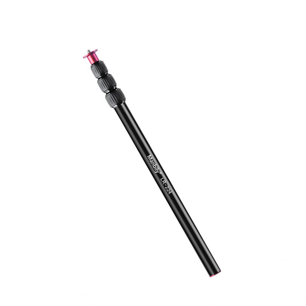 LR-224 ขาตั้งกล้อง Extender Pole 4 ส่วนคอลัมน์ศูนย์อลูมิเนียม Telescopic Stick Rod สําหรับกล้อง DSLR