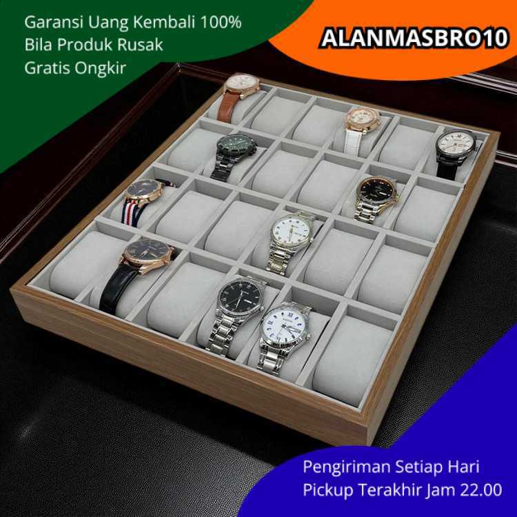 24 Slot กล่องเก็บนาฬิกานาฬิกาไม้เบาะนุ่มป้องกันฝุ่น Anti-Scratch Luxury Design Elegant ทนทานเหมาะสํา
