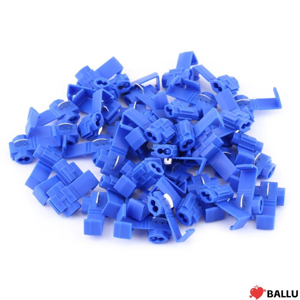 BALLU 50PCS Quick Splice Connectors,สีฟ้าล็อคสายไฟ,T-Tapประเภท 0.75 ถึง 2.5mm2 ฉนวนกันความร้อน Displ