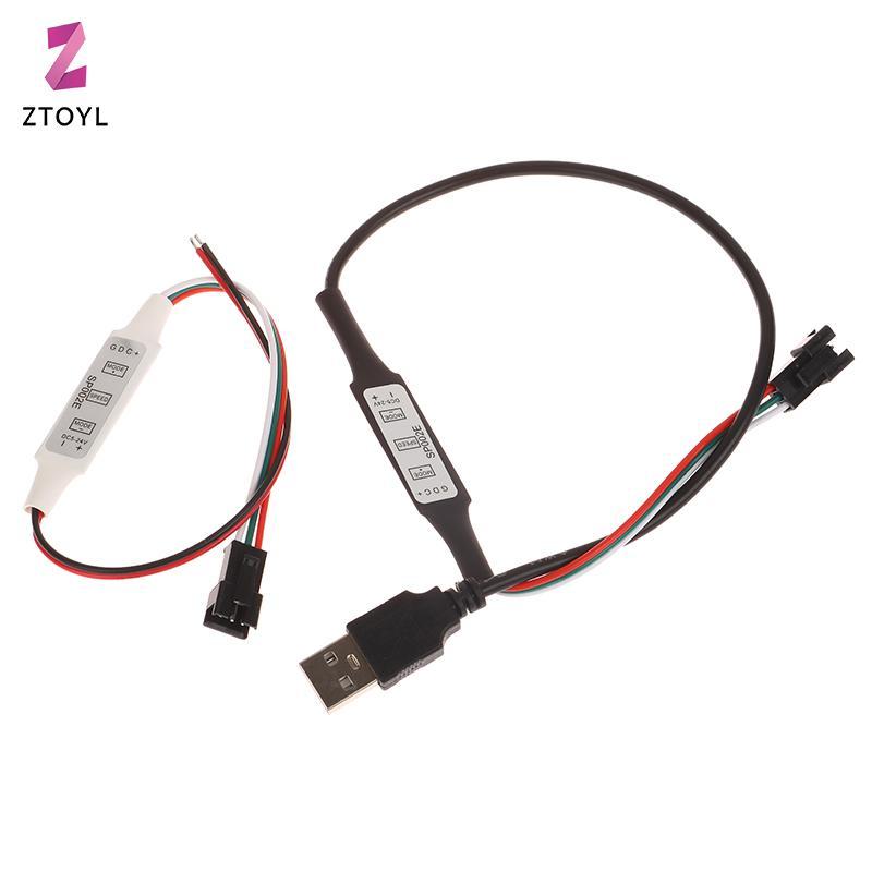 Null Mini WS2812B WS2811 Controller สําหรับพิกเซล LED Strip Light USB 3 คีย์ WS2812 ไฟ LED Strip SP6