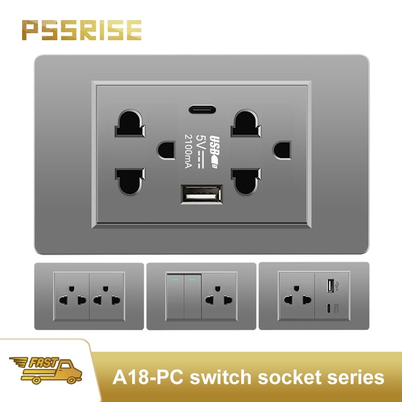 PSSRISE 118 ซ็อกเก็ตสวิตช์สีขาวสีเทาสไตล์อเมริกัน -A18