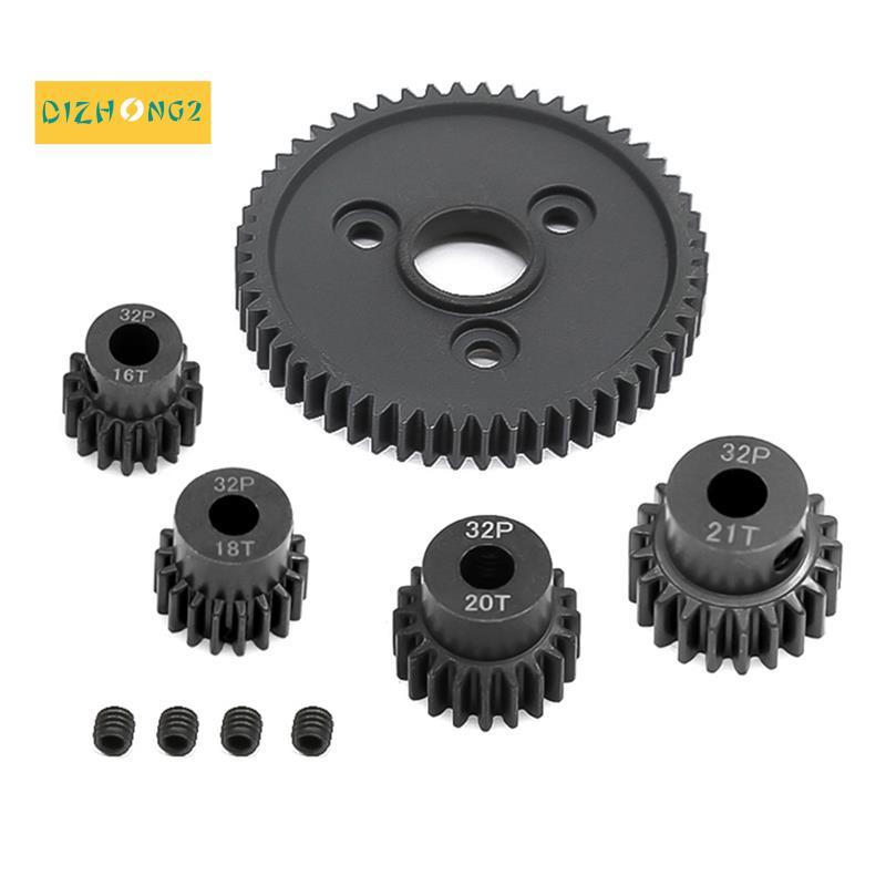 [dizhong2]Metal Spur Gear 54T 0.8 32P 3956 พร้อม 16T 18T 20T 21T ชุดเกียร์สําหรับ 1/10 Slash Stamped