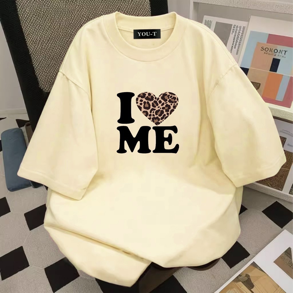 🌷Top.basic🌷 สื้อยืด oversize เสื้อแฟชั่น เกาหลี โคตรนุ่ม ผ้าคอตตอน ลาย "I LOVE ME" สินค้าใหม่ เสื้อน