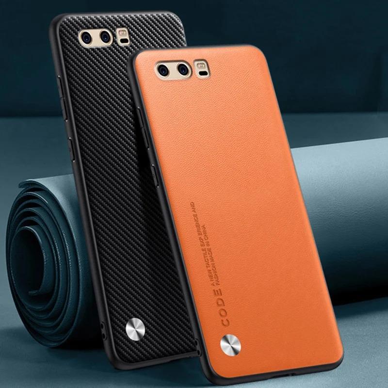 หรูหรา PU หนังสําหรับ Huawei P10 ปกหลังซิลิโคนกันกระแทกป้องกันเคสโทรศัพท์สําหรับ Huawei P10 Plus p10plus อุปกรณ์เสริมทนทาน