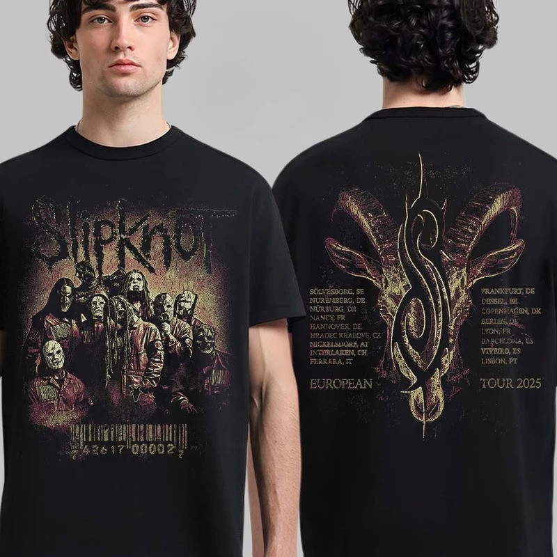 เสื้อยืด Baju คอลเลกชั่นธุรกิจ Slipknot Tour Merch Band Photo สําหรับผู้ชายและผู้หญิง Y2k Cot