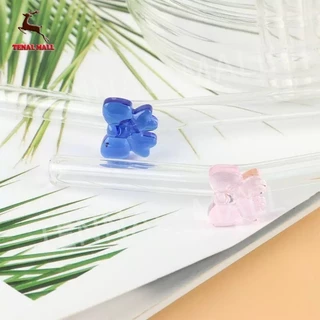 หลอดแก้วประดับโบว์ หลอดโบว์ หลอดดื่มแบบใช้ซ้ำได้