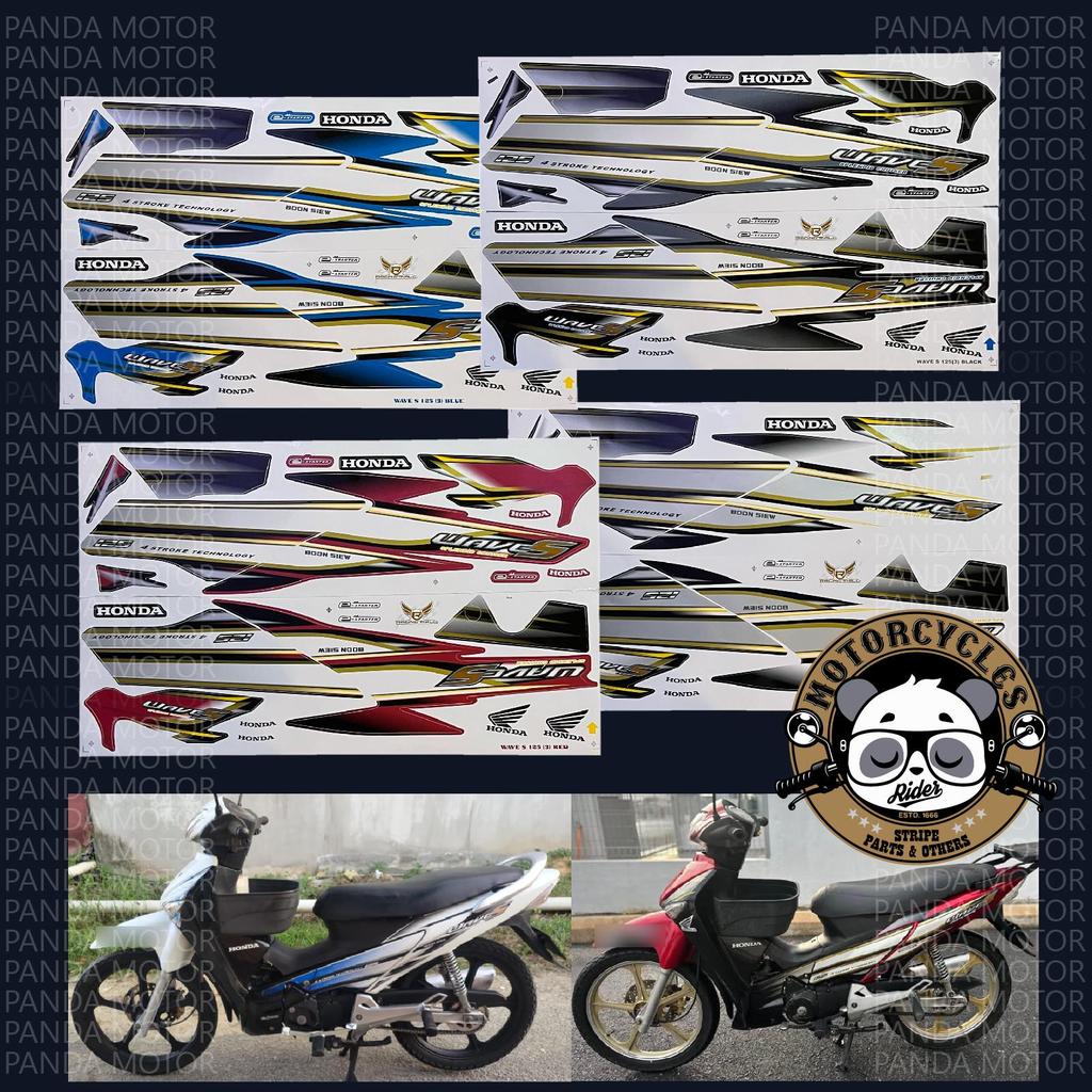 Honda w125s (3) wave 125s มอเตอร์สติกเกอร์ stiker Stripes stok ยานยนต์รถจักรยานยนต์ motosikal