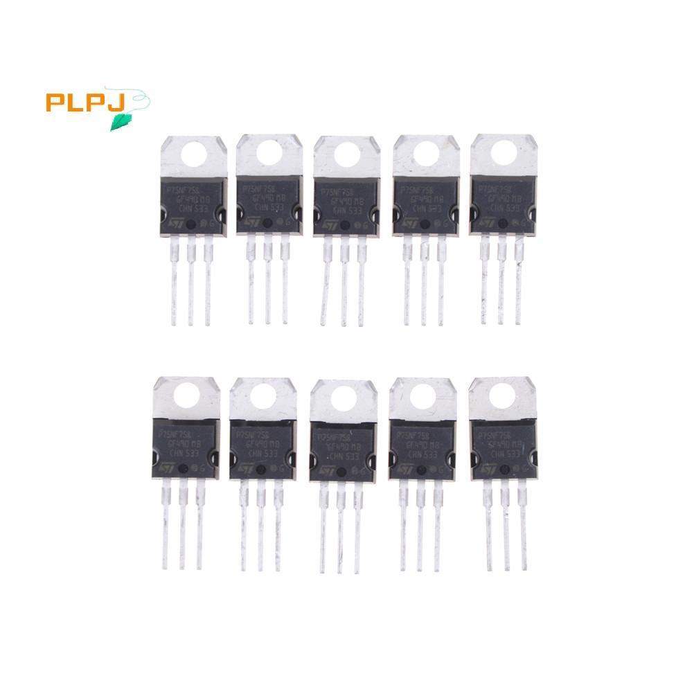 PLPJ 10PCS P75NF75 P75N75 STP75NF75 TO-220 ทรานซิสเตอร์ oril ใหม่